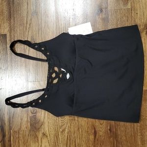 Womens Becca black Spiritual Crochet tankini top size S